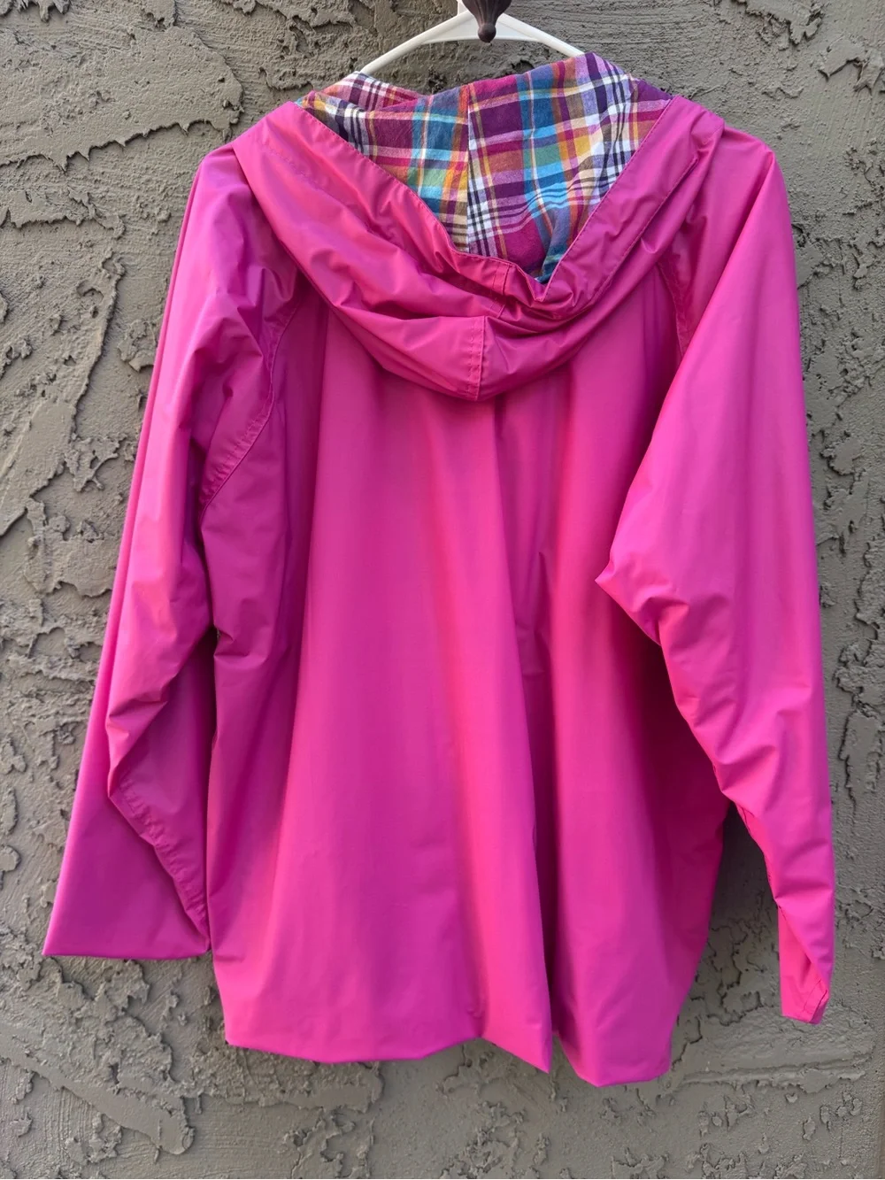 Misty Harbor Rain Jacket Plaid Cotton lined Hooded Size M